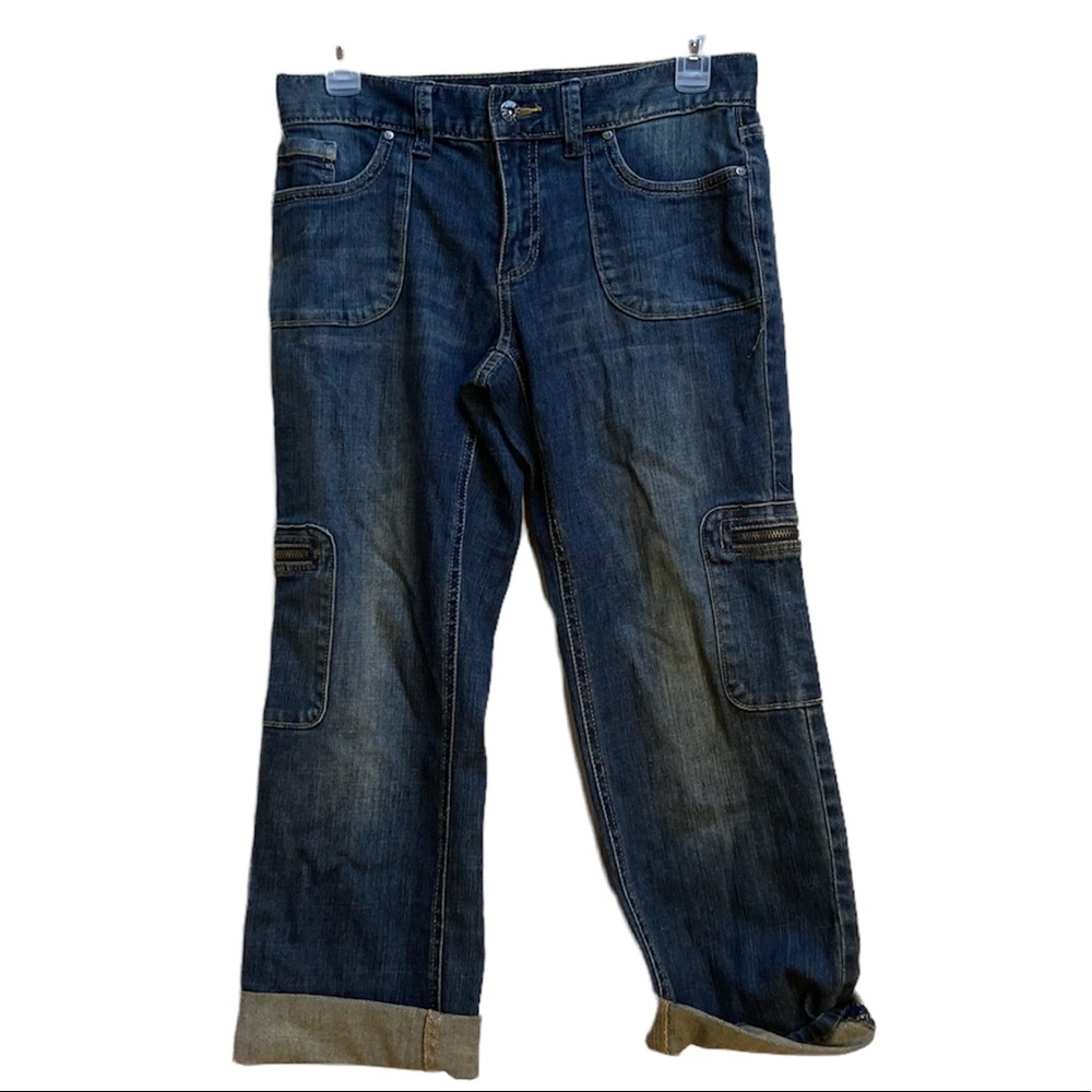 Vera wang cuffed blue jean capri